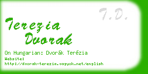 terezia dvorak business card